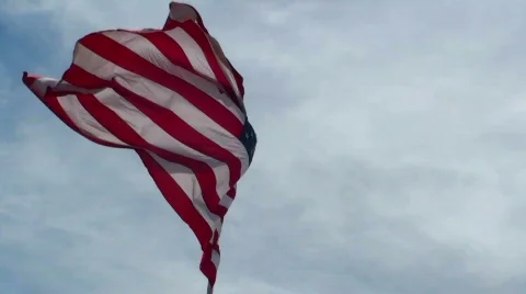 American Flag Beauty Slow Motion Stock Footage