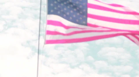 American flag blowing in the wind drive by Stock Footage 29530551