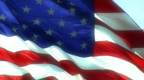 American flag blowing in wind Stock-Footage 448286