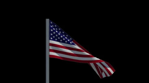 American flag blowing in the wind Stock Footage 22843179