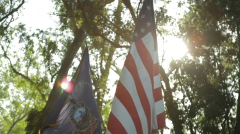 American flag blowing in the wind Stock Footage 40233114