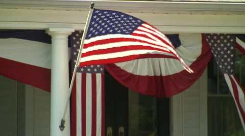 American Flag blowing in the wind Stock Footage 40340259