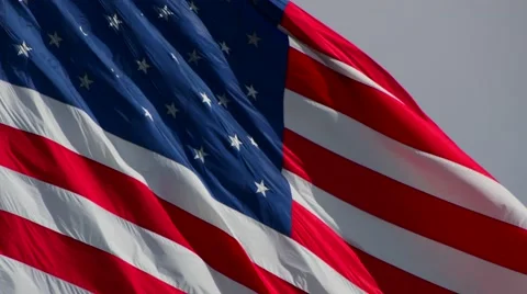 The American flag blowing in the wind, Stock Footage 66791368