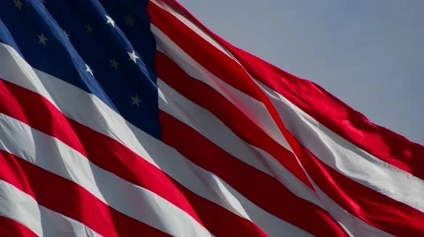 The American flag blowing in the wind, Stock Footage 66857116