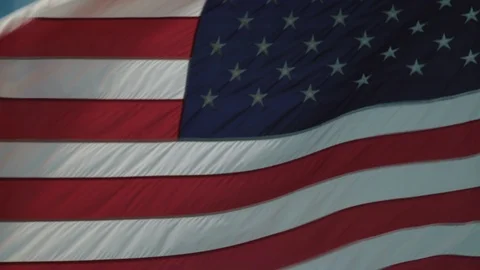 American Flag Blowing In The Wind Видео 89500746