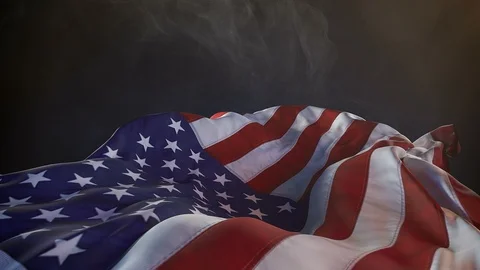 American Flag blowing in the wind Video stock 91884151