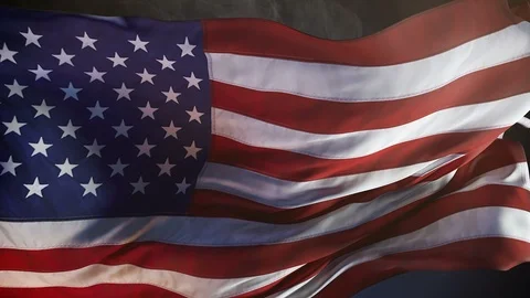 American Flag Blowing in the Wind Video stock 92169759