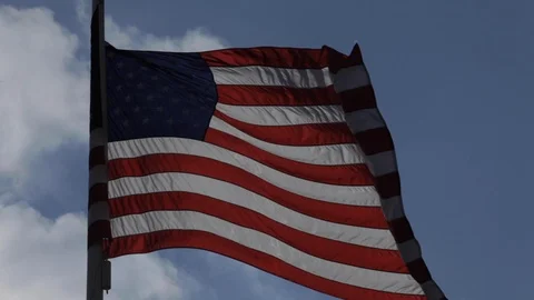 American Flag Blowing in the Wind Video stock 113070050