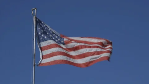 American Flag Blowing in Wind Stock-Footage 121639668