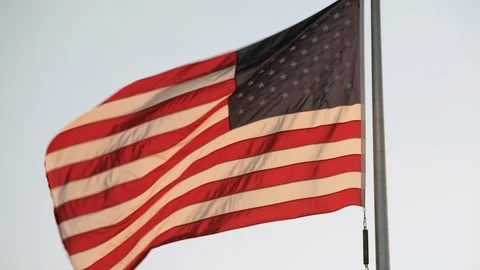 American Flag Blowing in the Wind 스톡 동영상 121680935