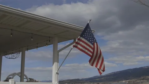 American flag blowing in the wind Stock Footage 199128045