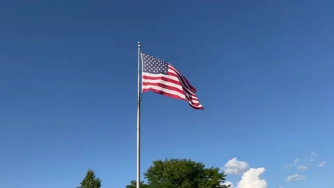 American Flag Blowing in the wind Stock Footage 206257822