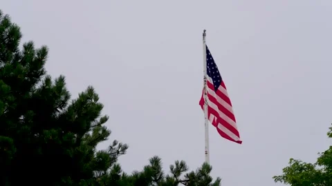 American flag blows in the breeze Stock Footage 336750402