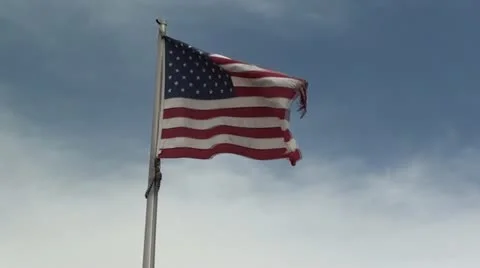 American flag blows in the wind Stock Footage 11318326