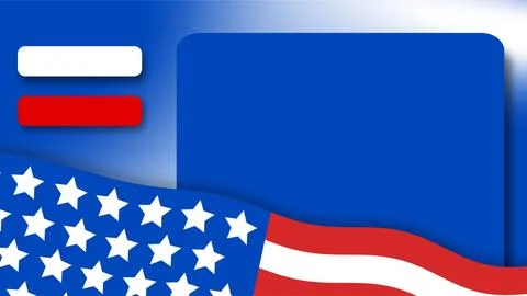American Flag with Blue Background and Stars. Stock Illustration
