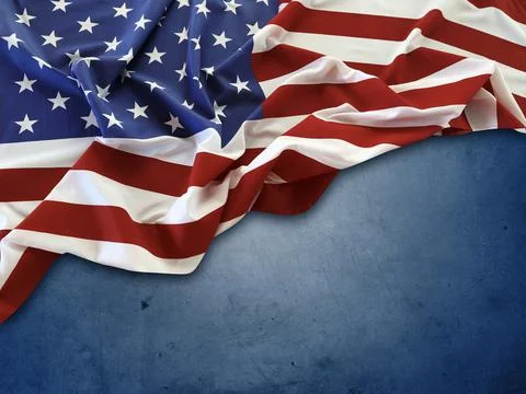 American flag on blue background Stock Illustration