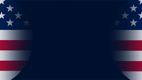 American Flag Border on Dark Blue Background for Patriot Day. Stock Illustration