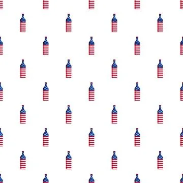 American flag bottle seamless pattern for fourth of july 스톡 일러스트
