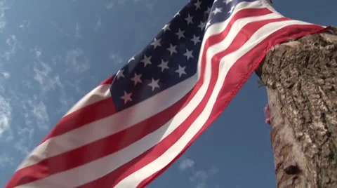 American Flag Bottom View Stock Footage 36274866
