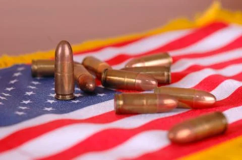 American flag with bullets Stock Photos