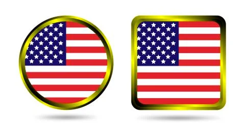 American flag buttons Stock Illustration