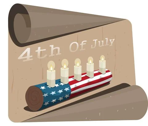 American flag candle log vector Illustrazione stock