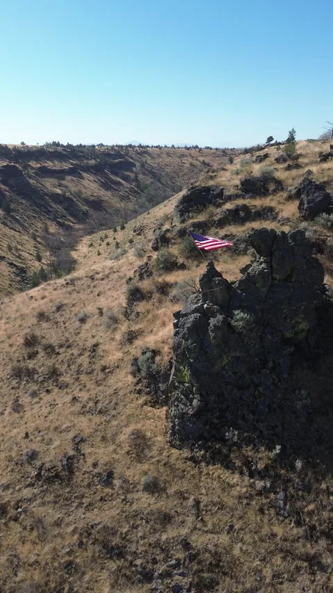 American Flag Central Oregon Video stock 297577097