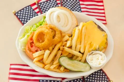 American Flag Cheeseburger Foto stock