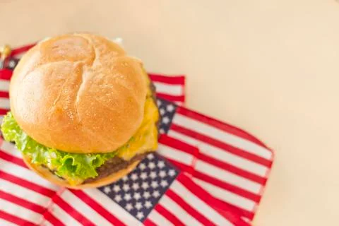 American Flag Cheeseburger Stock Photos