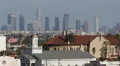 American Flag, Church, Los Angeles Skyline, Aerial View Hollywood California USA HD Footage