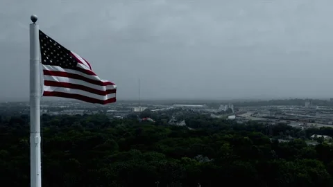 American Flag Cinematic Video stock 133658252