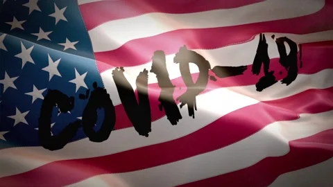 American flag close-up fluttering in the wind, the inscription on the flag Stock-Footage 127194625