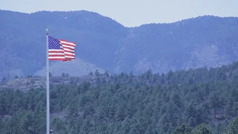 American Flag Colorado Stock Footage 5942404