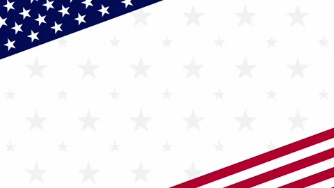 American Flag Corner Frame on White Background for USA Holidays Stock Footage 340949901