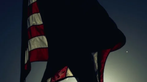 The American Flag Dancing in the Sun Stock Footage 75969333