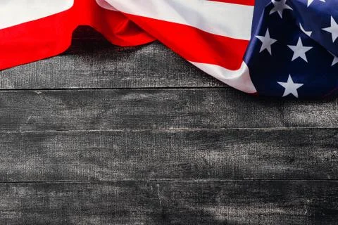 American flag on dark background. Flag Veterans Day Concept Stock Photos