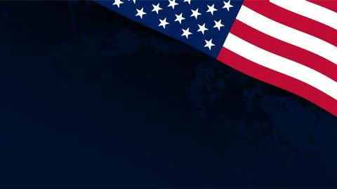 American flag on dark blue background with copy space for Patriot Day. Stock Illustration