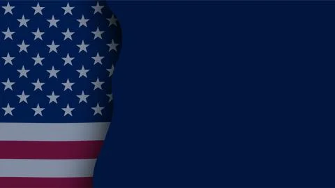 American flag on dark blue background with copy space for Patriot Day. Stock Illustration