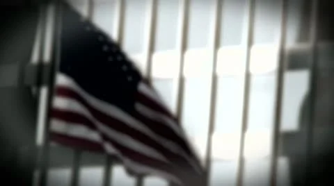 American Flag 'A' (Dark) - Motion Background Stock Footage 10687277