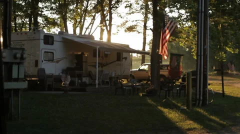 American Flag at Dawn Stock Footage 41430152