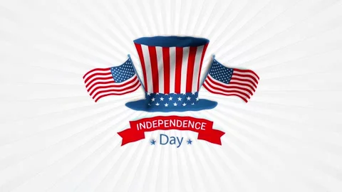 American Flag Day Animation Background Loop Stock Footage 341878647