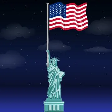 American Flag Day Stock Illustration