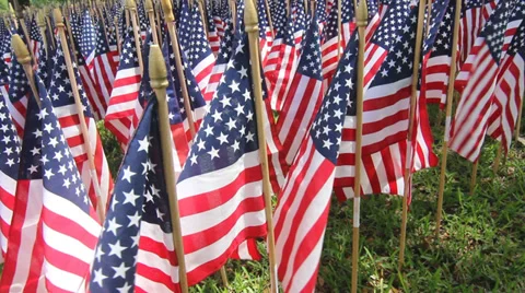 American Flag Decorations: One thousand flags 20 Video stock 38661186