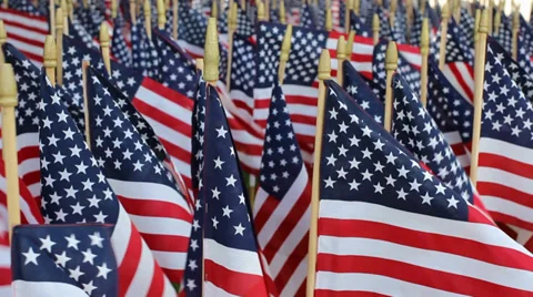 American Flag Decorations: One thousand flags 23 Video stock 38683998