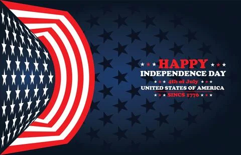 American flag with deep blue background, happy independence day 4th of July Stock Illustration