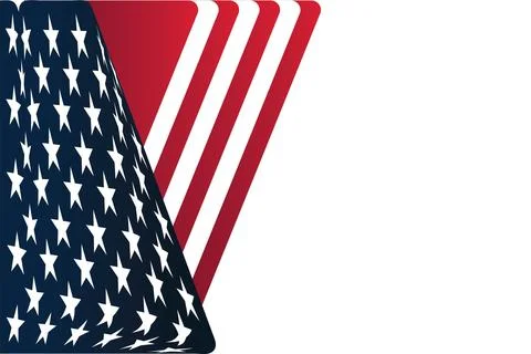 American flag design with white background. Stock Illustration