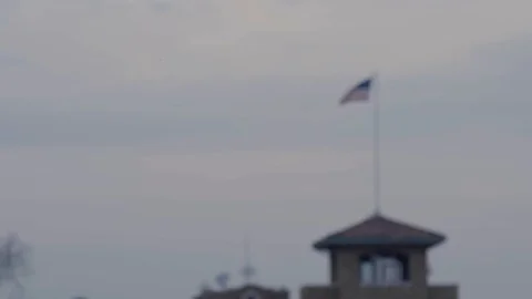 American Flag in the Distance Stockbeeldmateriaal 88792905