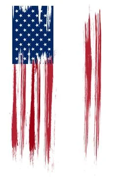 American flag, distressed, torn Stock Illustration
