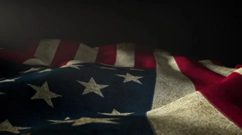 American Flag - Distressed Version 2 Stock Footage 48636790