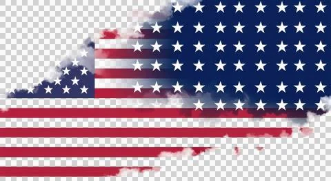 The american flag draped over a map of the united states with virginia high.. Stock Illustration